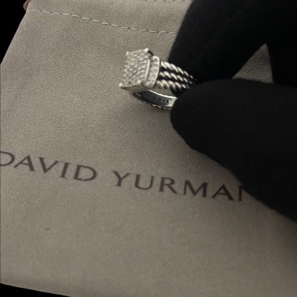 David Yurman Petite Wheaton Pave Diamond Ring Size 6 - Picture 7 of 8